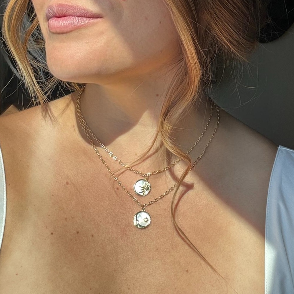 Elegant Gold Pendant Double Necklace Sun + Moon